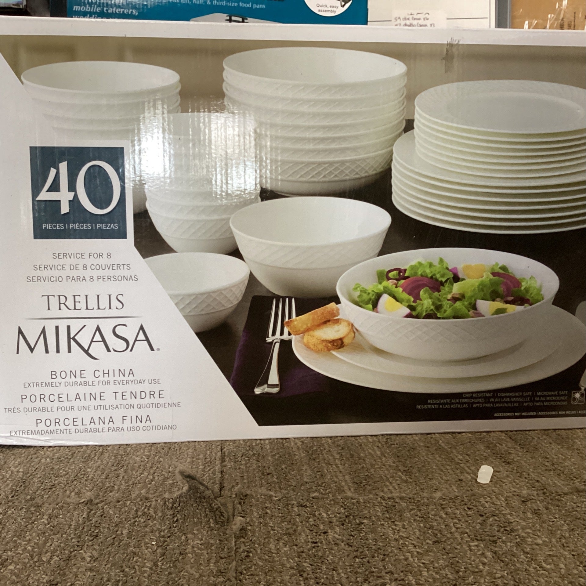 Mikasa Trellis Bone China 40 Piece Porcelain Set White C7 Wholesale